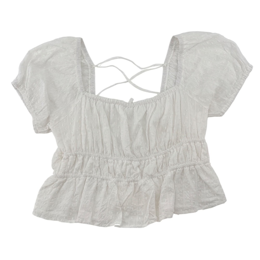 Altar'd State White Crop Top Festival Large Country Cottage Core Boho Chic Large